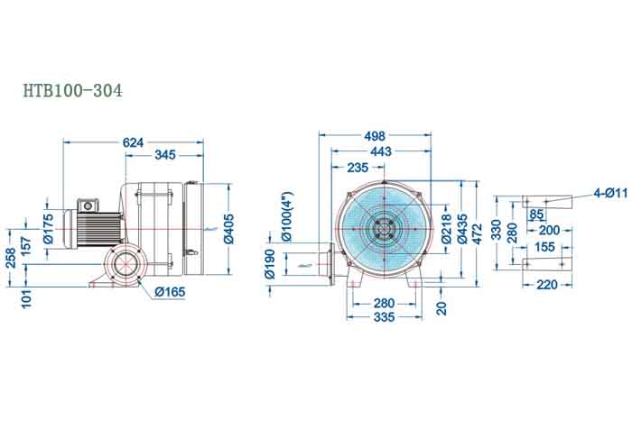 HTB100-304,2.2kw中压鼓风机