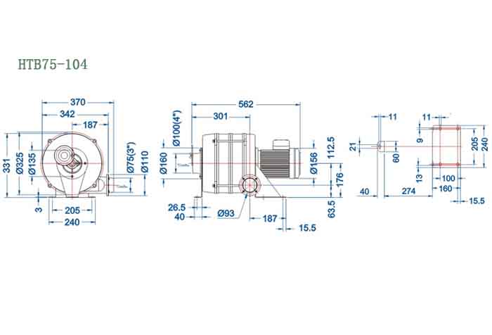 HTB75-104,0.75kw多段式鼓风机