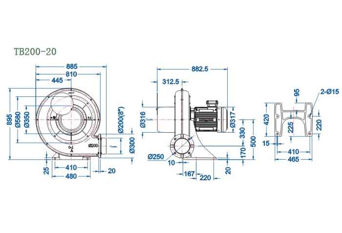 TB200-20,15kw中压鼓风机