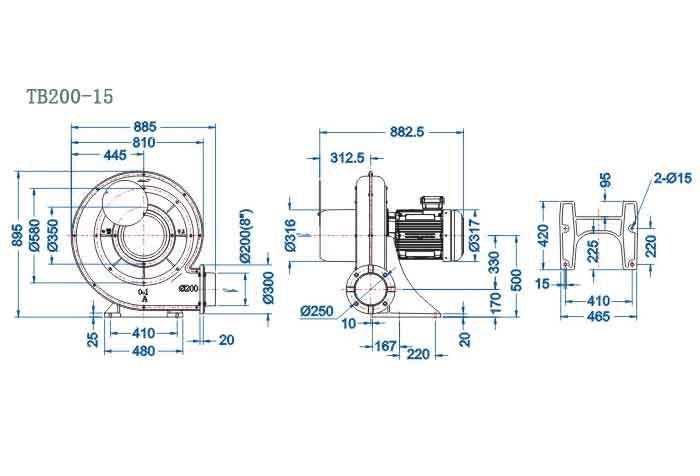 TB200-15,11kw中压鼓风机