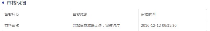 公安备案审核明细